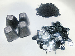 Photo:Selenium ( Silver-colored shot, ingot, powder)